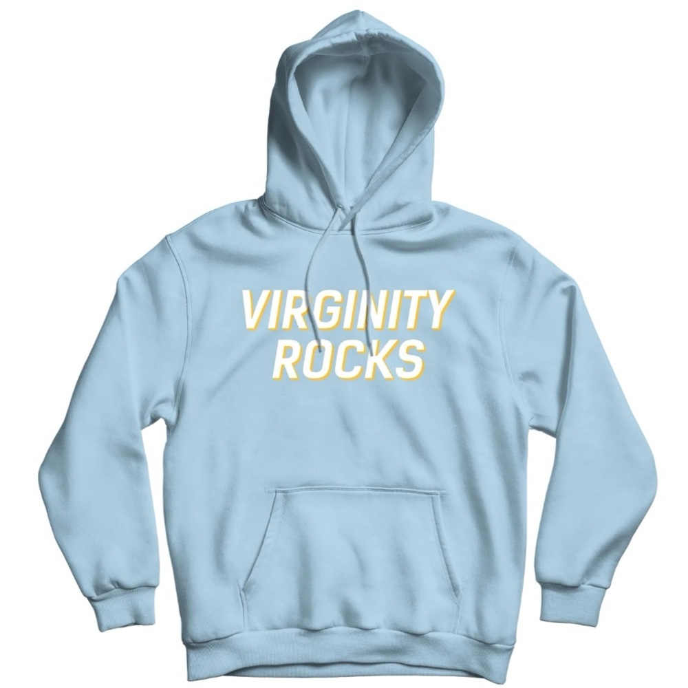 Danny Duncan Virginity Rocks Cotton Pullover Hoodie Light Blue XL
